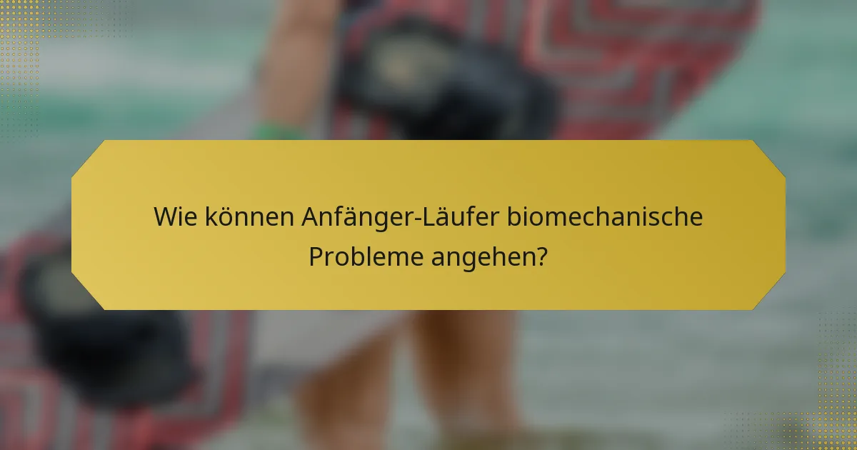 Wie können Anfänger-Läufer biomechanische Probleme angehen?